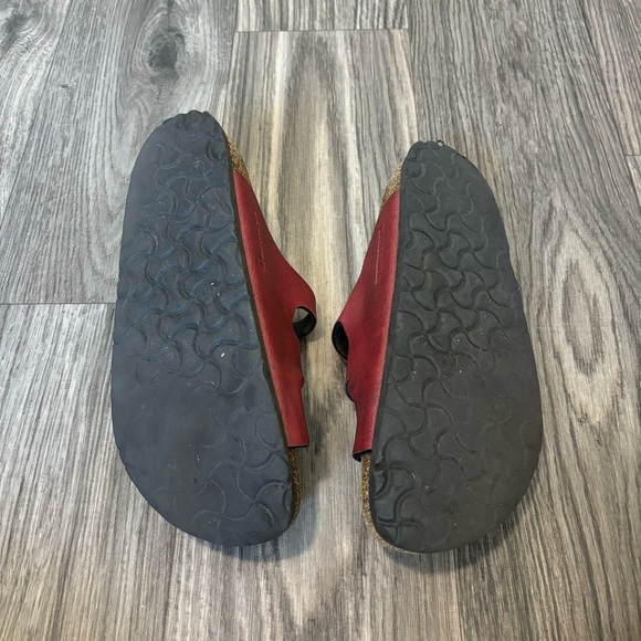 Birkenstock Florida Birko-Flor Pull Up Sandals Burgundy - Picture 6 of 6
